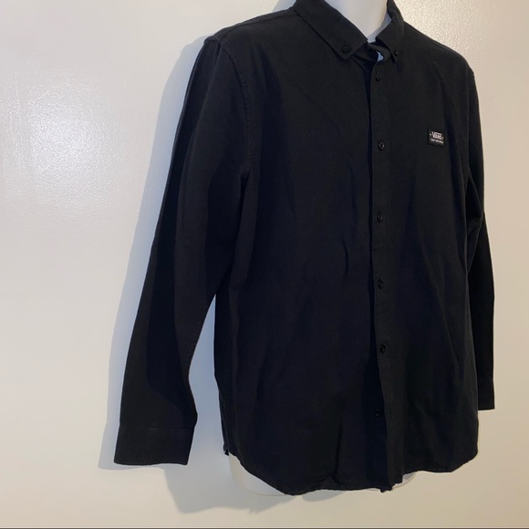 Vans Men's Wilton Crest Button- Down Shirt new Black Medium - Picture 4 of 16